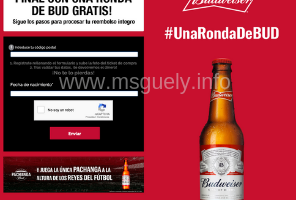 Reembolso cerveza Budweiser